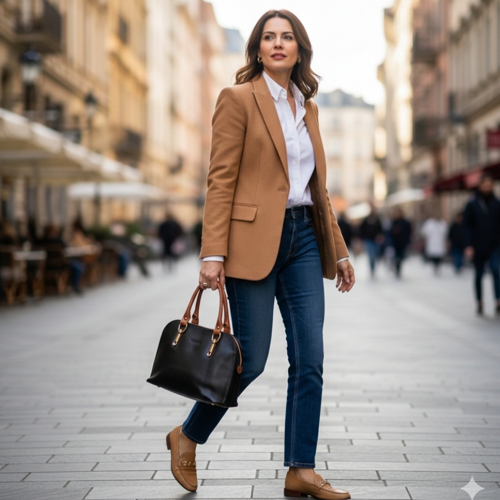 Bally Black and Tan Leather Shoulder Bag with Sophisticated Design
